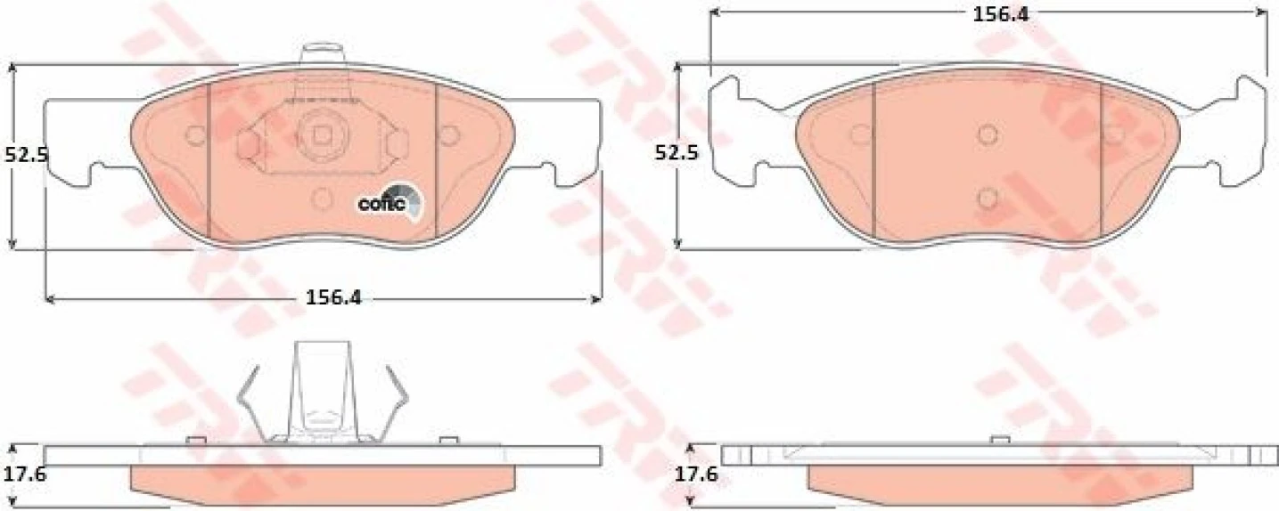 Fiat On Fren Balatası Punto 1,3 Jtd 16v,1,4 1,9 Jtd 06 / 03> Punto Van 1,9 Jtd 09 / 01> - Trw Gdb1487