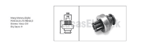 MARŞ DİŞLİSİ-9D  FIAT ROMANIA 445 DT,SM,SV,V,550,550DT - LUCAS-TMB135