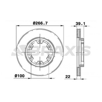 ON FREN DISK AYNASI HAVALI NISSAN PICKUP D21 87>98 267X6 - BRAXIS AE0725