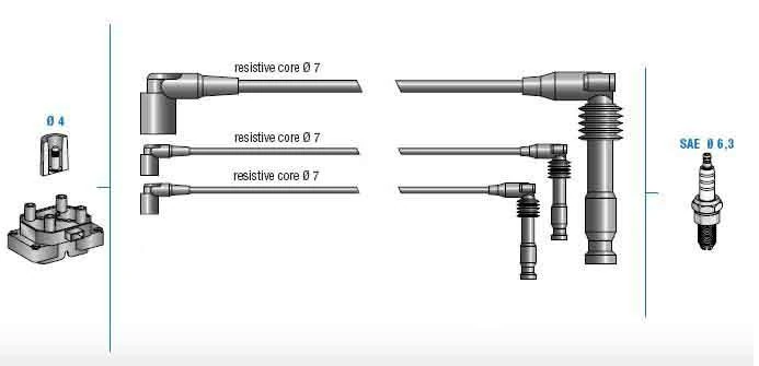Opel Bujı Kablo Takımı (1 3 5) X25xe Omega B - Doduco 7813a