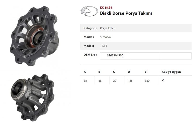 DINGIL PORYASI DORSE DISKLI SOGUT.Y.M BA9 B19 BINL9 - KURTSAN KK.18.88