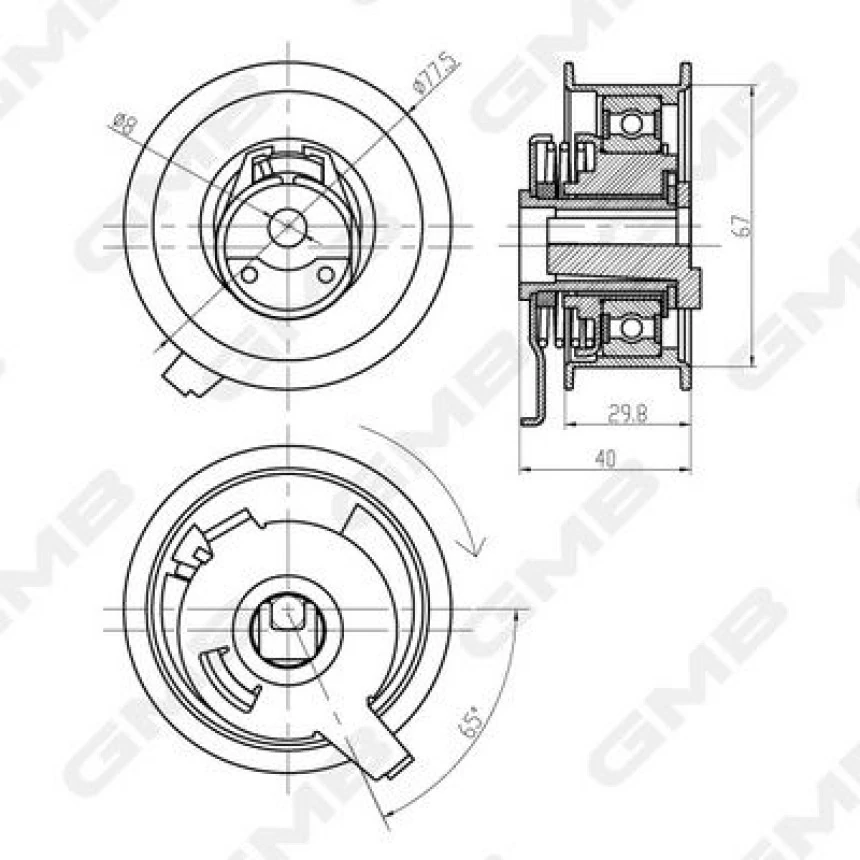 Vw Eksantrık Gergi Rulmanı - 531 0440 30 - Gmb Gtb0300