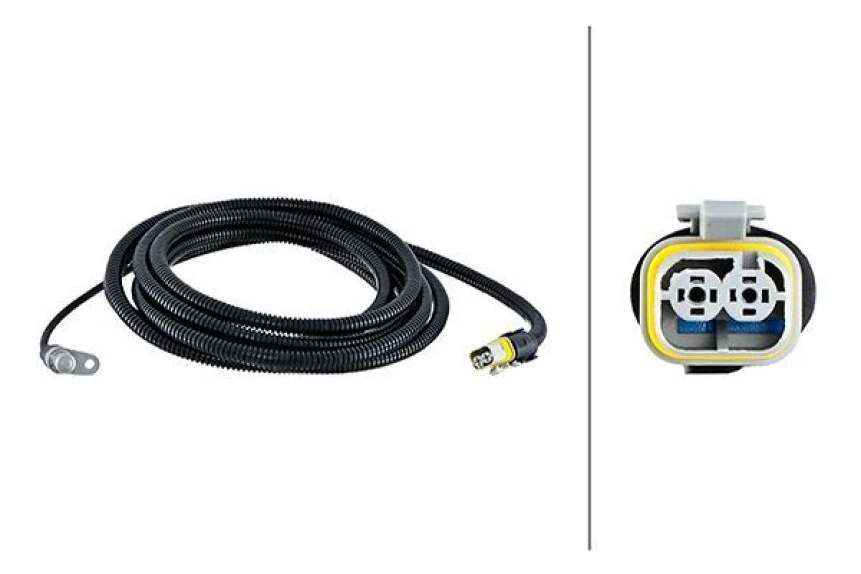 Man Truck Abs Sensoru Arka Sol Duz Tip Uzun Man Tgx Tgs D2066 D2676 07>   3555 MM - 2 Pin - Hella 6pu230048-631