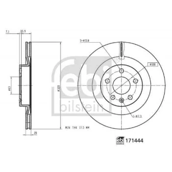 Volvo Arka Fren Diski Volvo S90 II V90 II Xc90 II 15> 17 Jant - Febi 171444