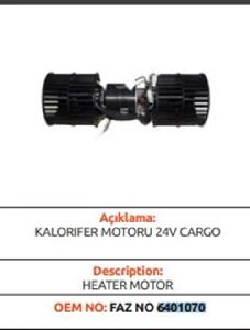 Unıversal Kalorifer Motoru-24v Pervaneli Cargo - Faz-6401070