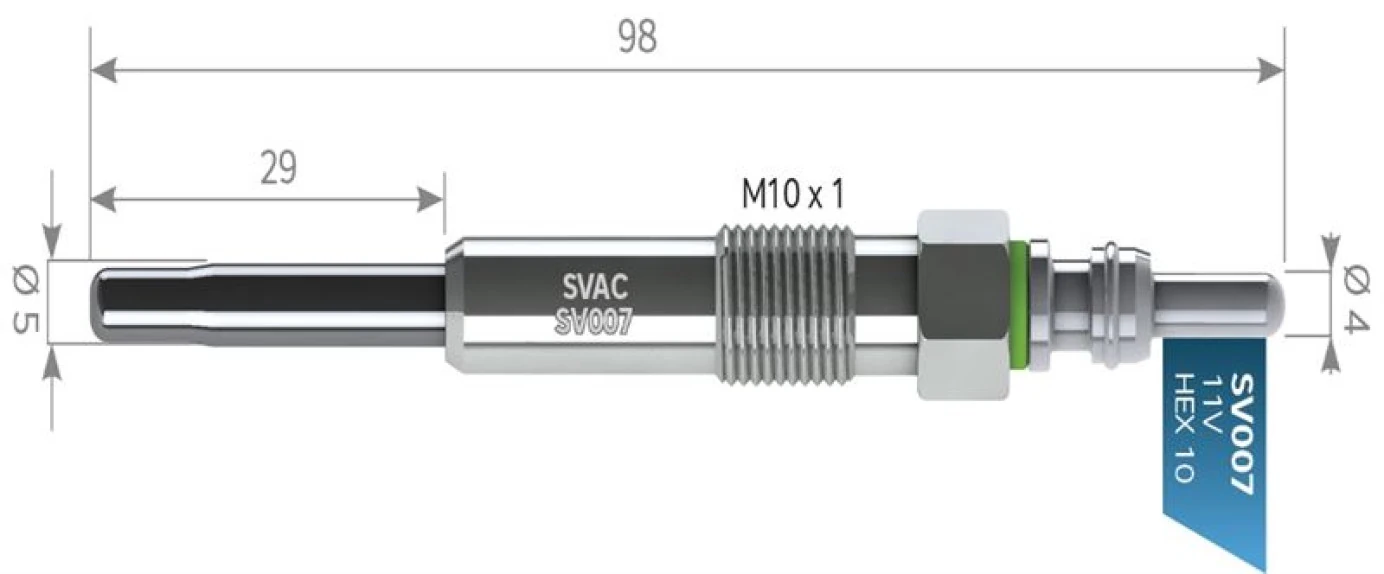 Vag Kizdirma Bujısı 11v Audı A2 1,2tdi / 1,4tdi 00>05 A3 00>03 A4 A5 00>05 A6 97>05 1,9tdi Passat Golf I - Svac Sv007