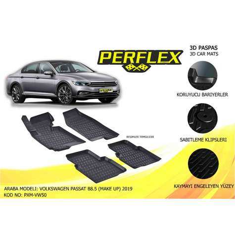 Vag Paspas 3d Havuzlu X-Mat X-Mat Paspas Vw Passat B8.5 2020 - Perflex Pxm-Vw50
