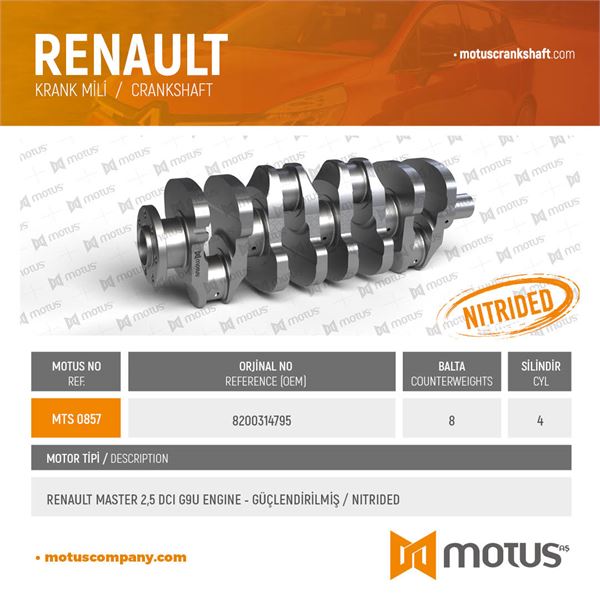 RENAULT KRANK MASTER II MOVANO TRAFIC VIVARO 2.5D (G9U) 01> - MOTUS 857