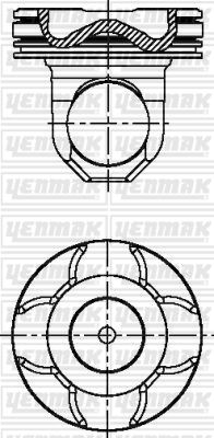 PISTON+SEGMAN 125,00MM STD KOMPLE BMC PRO 1142 EURO 3 / QSMII CM 876 / CIFT PARCALI CELIK PISTON - YENMAK 31-04354-000