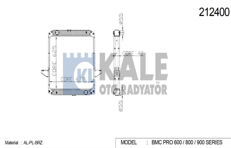 MOTOR RADYATORU PRO 827 (9157) YM INTC, (AB) / (AL / BRZ) - KALE 0827211AB