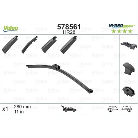 SILECEK SUPURGESI ARKA CAM AEROTWIN [280 MM] BMW E81 E87 MINI R55 R56 R59 MERCEDES X156 13> S213 16> - VALEO 578561