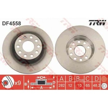 ARKA FREN AYNASI GOLF V JETTA PASSAT 1,4TSI / 1,6 / 2,0 16V 01 / 04 - TRW DF4558