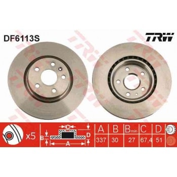 ON FREN DISKI HAVALI INSIGNIA A 09>17 17'' - TRW DF6113S