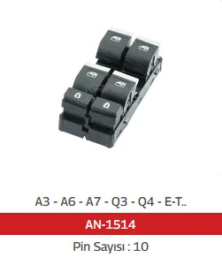 Unıversal Cam Anahtarı -Sol Dörtlü A3 - A6 - A7 - Q3 - Q4 - E-Tron - Mcar-An1514