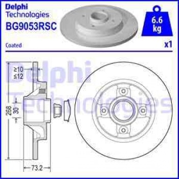 FREN DISKI ARKA 308 SW 07> 3008 09> 5008 09> PARTNER TEPE PARTNER 08> PARTNER TEPEE 08> / C4 PICASSO - DELPHI BG9053RSC