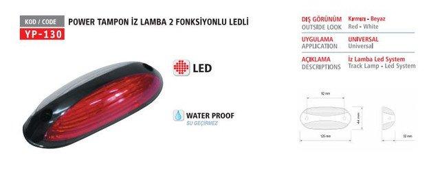 IZ LAMBASI TAMPON 2 FONKSIYON LEDLI KIRIMIZI BEYAZ - YUCEPLAST YP-130