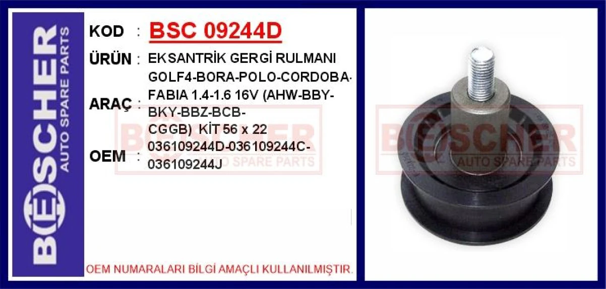 Vag Alternator Gergi Rulmanı Leon Toledo Fabıa Octavıa Bora Caddy Golf Polo 1,4 16v / 1,6 16v (66x25,50) - Bsc 109244