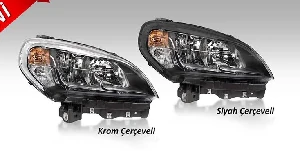 Unıversal Far Motorlu Siyah Çerçeveli Sol Fiat Doblo (2015› ) - Ayfar-505313