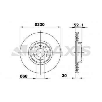 ON FREN DISK A4 07>15 A5 07>15 A6 11> A7 10> Q5 08> HAVALI 320MM - BRAXIS AD0009
