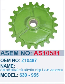 JOHN DEERE 630 955 ÖN GÖTÜRÜCÜ BÜYÜK DIŞLI Z-11 DIŞ SEYREK - Z10487 - AS10581