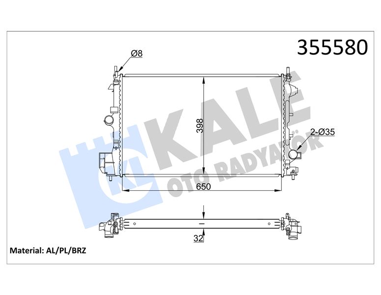 MOTOR SU RADYATORU BRAZING M.T VECTRA C Z19DTH - KALE 355580