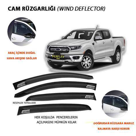 Ford Cam Ruzgarlıgı Classıc Tip 4 Parca Ranger Tk6 T7  Large 11> - Perflex Pal4-Fd17