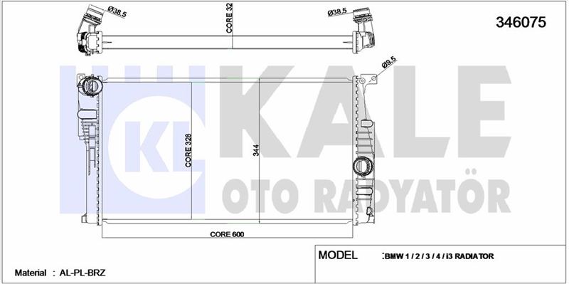 MOTOR SU RADYATORU MAN/SANZ (KLIMALI/SIZ) BMW N13 N47 N B37 B47 F20 F30 F32 F34 I3 - KALE 346075