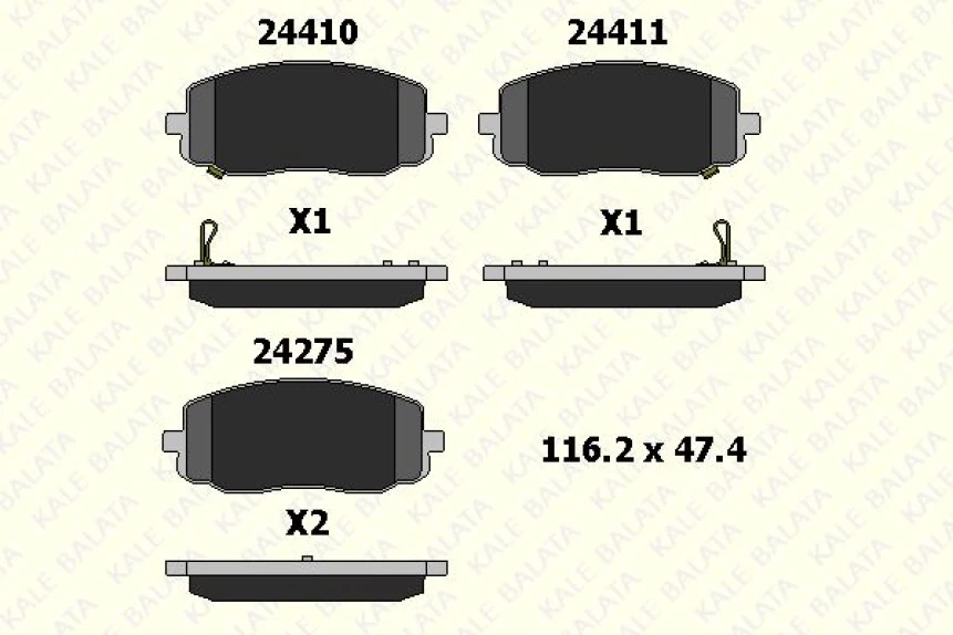 Hyundaı On Fren Balatası Hyundaı İ20 08-15 İ10 08-11 / Picanto 04-11 - Kale B 24275 168 05 Ans