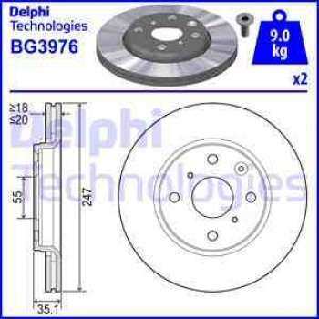 ON FREN DISK AYNASI P107 C1 1,0 1,4HDI TOYOTA AYGO (06 / 05 ) HAVA SOGUTMALI - DELPHI BG3976