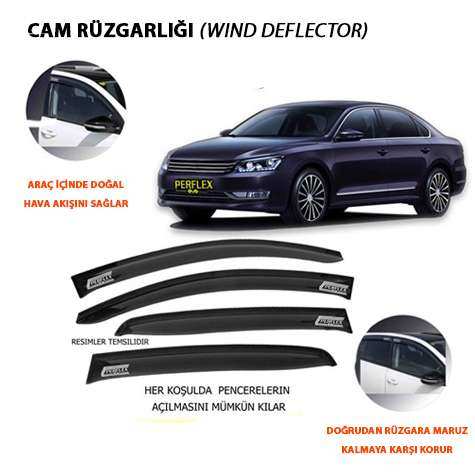 CAM RUZGARLIGI MUGEN TIP 4 PARCA PASSAT B7  2019+ - PERFLEX PA4-VW39