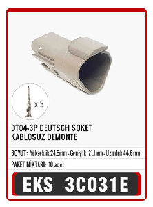 SOKET>DEUTSCH 3 LÜ İŞ MAKİNASI (ÜÇGEN) ERKEK   S3040 (DEMONTE) - EKS-3C031E