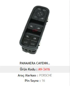 Unıversal Cam Anahtarı>panamera - Cayenne Cam Anah. Sol Dörtlü - Mcar-An3416
