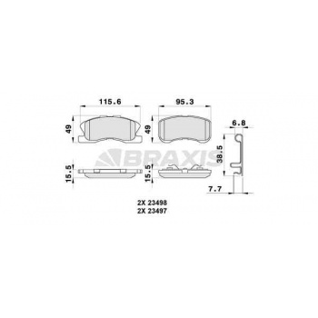 ON FREN BALATASI DAIHATSU SIRION 98-04 YRV 01-> - BRAXIS AB0290