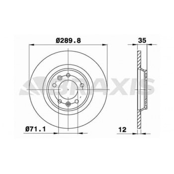 ARKA FREN DISK AYNASI P407 C5 III 1,6HDI 110 FAP 1,8 2,0 2,0HDI 135 FAP 2,2 3,0 05 / 04> (CAP:290 KA - BRAXIS AE0115