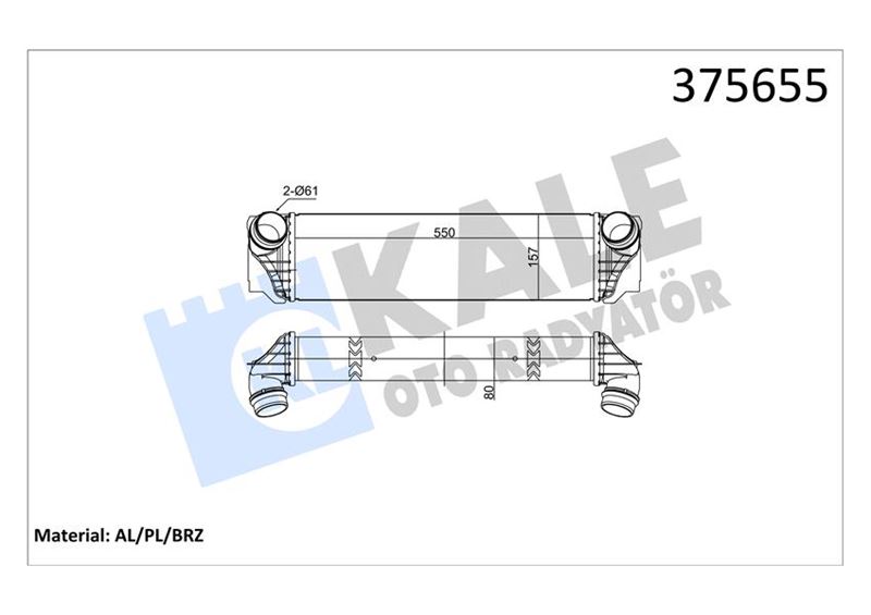 TURBO RADYATORU BMW B47 F10 F07 N57 F01 F02 03 F04 11> - KALE 375655