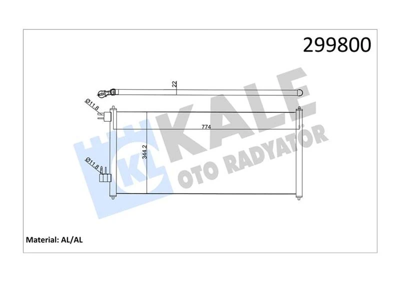 Ford Klima Radyatoru (kondanser) Connect 1.8tdci 75ps / 90ps / 110ps 02> - Kale 020abc040