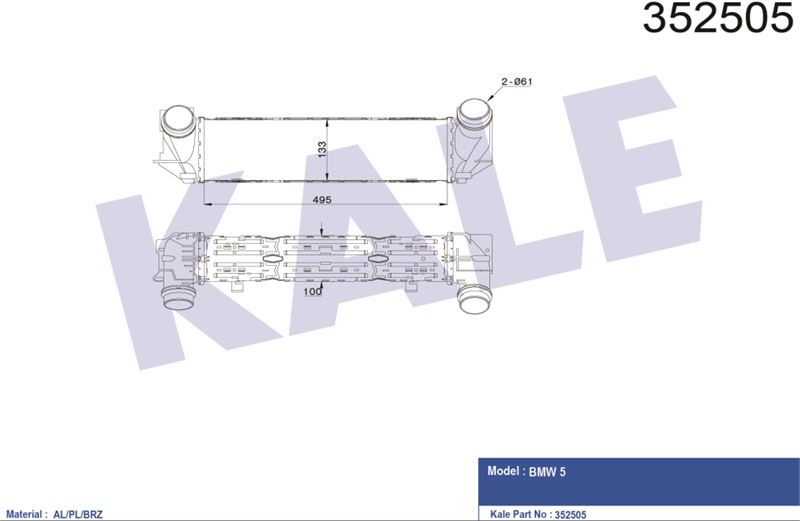 TURBO RADYATORU BMW F10 F11 N20 - KALE 352505