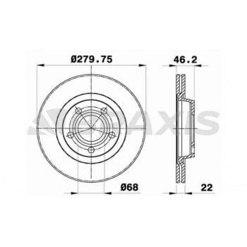 ON FREN DISK AYNASI PASSAT 96>00 A4 94>00 A8 96>10 PHAETON 02> - BRAXIS AE0061