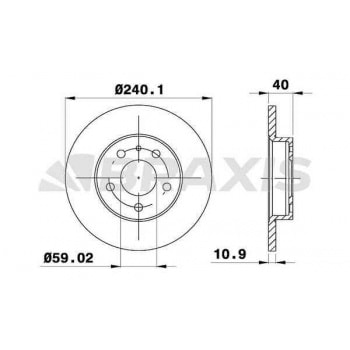 ARKA FREN DISK AYNASI ALFA GTV SPIDER 2.0I 3.0I 98>05 - BRAXIS AE0597