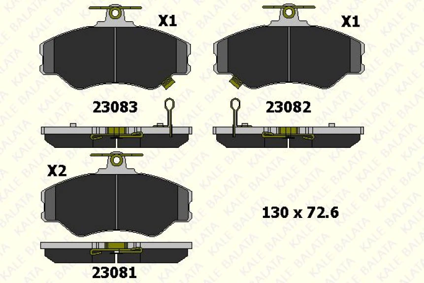Hyundaı Ticarı On Fren Balatası Hyundaı H100 Minibus 1994-2005 H100 Kamyonet 1993-2003 - Kale B 23081 190 05 Ans