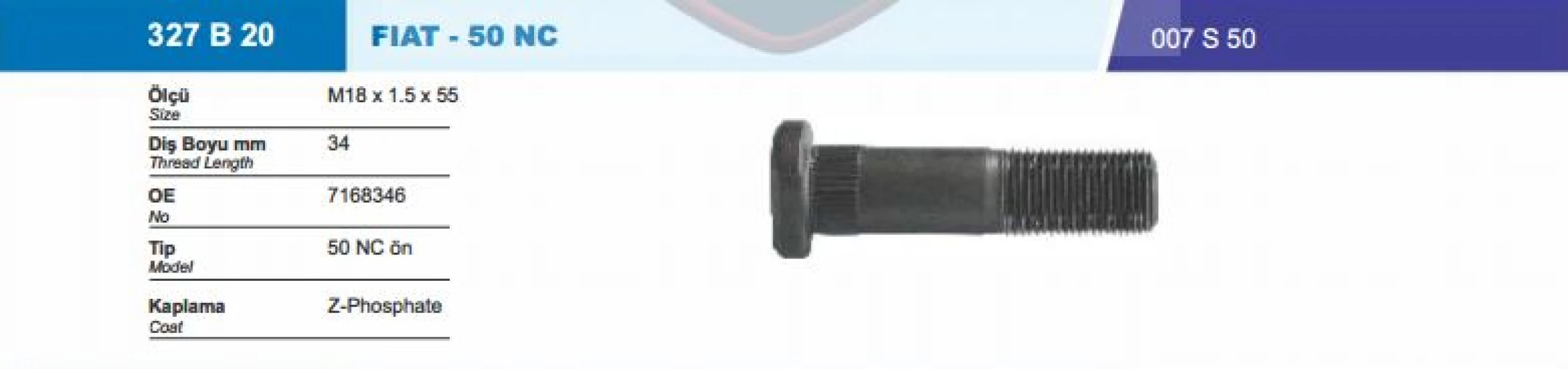 İveco Ticarı Bijon Ve Somunu On Otoyol 50nc M18×1.5×27xsw27 - Besel 327b20-007s50