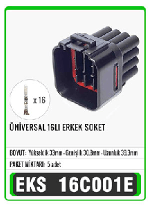 SOKET> 16 Lİ UNİVERSAL ERKEK   S9015 DEMONTE - EKS-16C001E