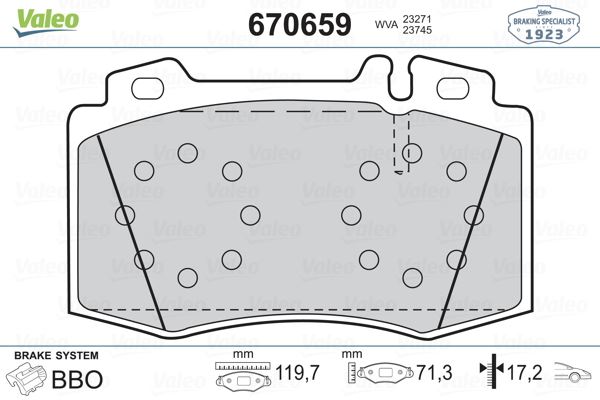 FREN BALATASI ON W203 02>07 S203 02>07 C209 02>09 C219 04>10 W211 02>08 W220 98>05 - VALEO 670659