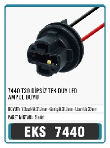 Unıversal Soket>7440 T20 Dipsiz Tek Duy Led Ampul Duyu - Eks-7440