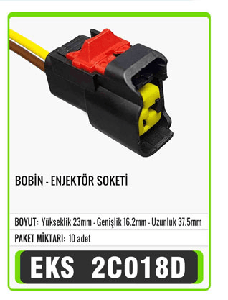 SOKET>2 PİN OTO ELEKTRİK TESİSAT    S2037 - EKS-2C018D