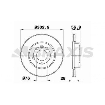 ON FREN AYNASI AMAROK (303X28MM) 10>> - BRAXIS AE0526