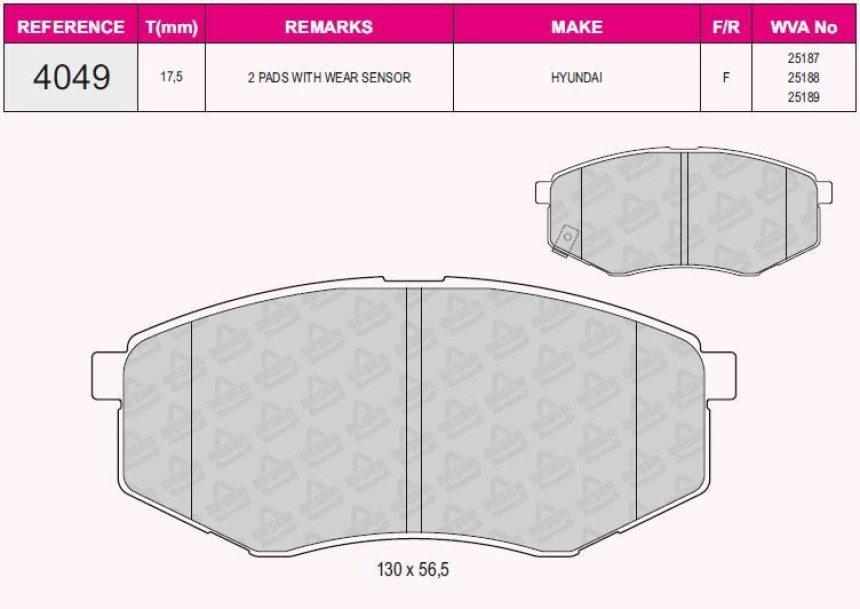 Hyundaı Fren Balatası On Hyundaı İx20 10-> Soul II 14-> - Grap 94049