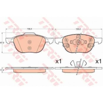 ON FREN BALATASI FOCUS 04> C-MAX 07> KUGA 2.0 TDCI 08> VOLVO C30 C70 II S40 II V50 03> MAZDA 3 03> M - TRW GDB2059