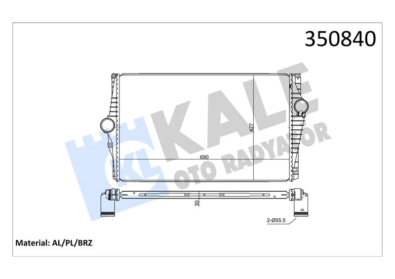 Volvo Turbo Radyatörü - [brazıng] [690x427x30] - Kal 350840