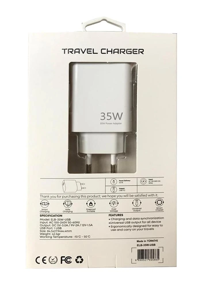 Elba ELB11 Elb-35w USB 35w Hızlı Şarj Akım Koruma EV Şarj Kafa
